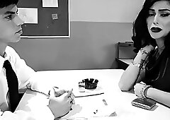 Gorgeous TS secretary fucks his boss's ass nice and hard