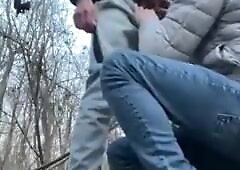 Amateur pillow-biter deep-throat outdoor (blowage in sportwear)