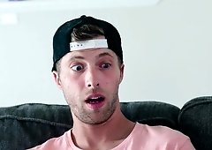 Lucky boy pounds his busty stepmom on the couch