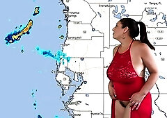 Weather Woman Exposes Breasts and Bush