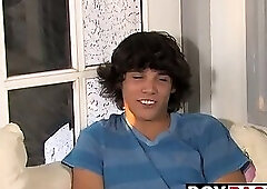 Young bloke fingers his ass and masturbates after interview