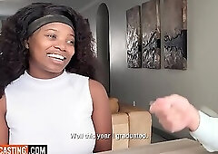 Submissive 18yo Ebony Bends Over For BWC Get Modeling Job