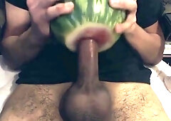 Asian Man Fucks a Watermelon