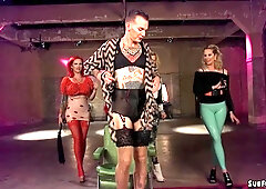 Feminized man anal fucked by femdoms