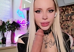 Busty blonde solo pussy toying