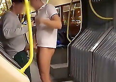 Russian lads having sex on public bus