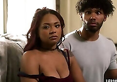 Avery Jane double penetrated by her boyfriend and the pervy neighbor