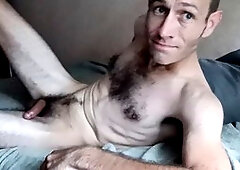 Treating himself to a satisfying solo jerking session