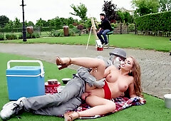 Brazzers Exxtra: Tattooed Alessandra Jane spanking outdoors