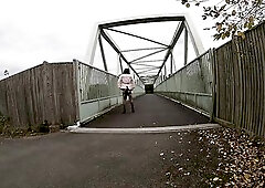 Out flashing motorists and truckers around my county love wearing PVC and nylons and showing off.