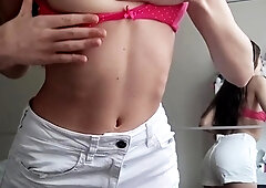 Beauty small tit amateur teen masturbating her shaved pussy
