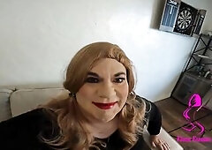 BBC Ebony Trans dominates Obese white CD Sissy transvestite Fiona Fortune Interracial