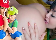 Mario Bros and Luigi Fucked by a Dildo Machine