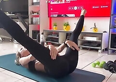 My roommate screws me during my workout! French Hard