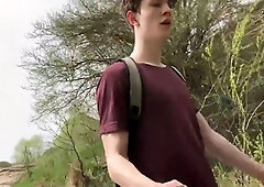 Hot Hunk Jerking His Big Dick (23cm) In Public Place With Gay Boy