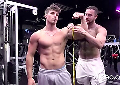 Muscled hairy dude teasing bushy pits 3