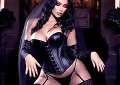 3D vixen in lingerie provides special blowjob service