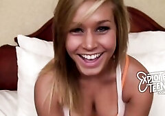 This hawt coed has a beautiful face, blond hair and just the almost any marvelous blue eyes ever. This babe likewise has some luscious all natural 34C
