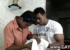 Ebony guys sucking and copulate together
