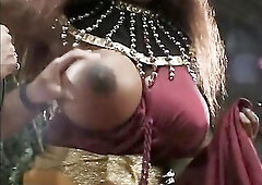 Breasty Ebony gets her twat screwed by Many Weenies