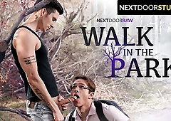 Tatted Muscle Smashed Outdoors By Hunk Stranger - Kane Fox And Jayden Marcos