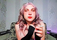 Gorgeous transgender tantalizes with solo masturbation compilation