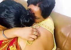 Two dissatisfied ladies engage in a steamy lesbian encounter with naughty talk in Hindi