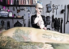 Femdom edging tugjob with ruined orgasms