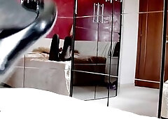 Here u'll watch me laying on my couch being very slutty to make u cum into my ballet flat, I'll wank the shoes with my hosed feet, dangle in