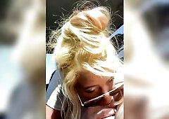 Streetwalker wearing sunglasses gives an incredible fellatio and takes a massive facial