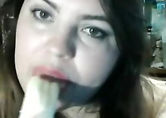 ASMR Playfully eating a banana/ throat sounds