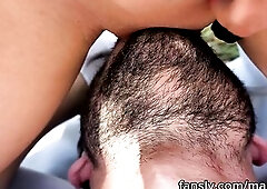 Sexy amateur facesitting in the forest. That babe sits on his face, grinds and rides his tongue hard until that babe cums outdoors. Intensive outdoor 