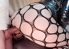 Thick & Curvy Glam Cutie with Large Bazookas Gets Pounded in Fishnet Nylons with Cum in Snatch Bareback - LilyKoti