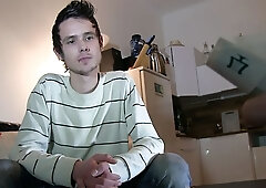 Debt-ridden hottie takes that huge load on  his face