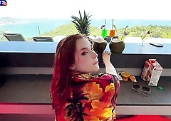 Banging The Barmaid Behind The Bar On Vacation At The All Inclusive Hotel