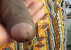 Massaging my acquaintance with a fat black and big pink cigar over his briefs.