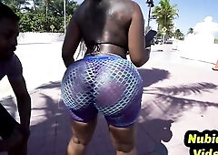 Nubian large booty big beautiful woman lady screwed by BBC in doggy style