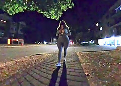 Crossdresser showcasing strangers