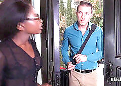 Rich black nubile spinner rails white meatpipe