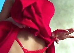 Brunette enjoys the toy on gaping pussy while masturbating