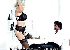 PureMature Hawt blond mother I'd like to fuck in ebony underware get creampied