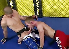 Jock gay wrestler gives teammate head in ring