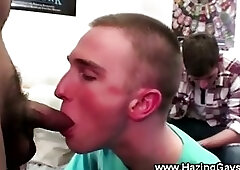 Hazing teens suck and fuck hard cock