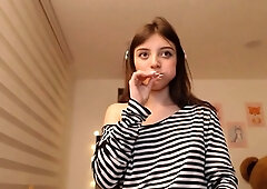 Jessy funny amateur teen brunette toying