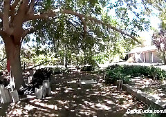 Capri's big tits action