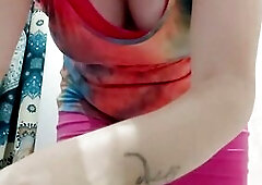 Nicoletta goes shopping and in the dressing room that babe gets her sports shorts absolutely soaked. Crave to spy on her?