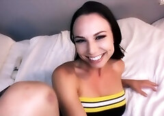 Eye contact blowjob, gargle