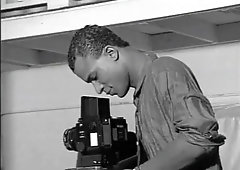 Black gay blowjob at photo shoot