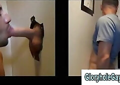 Amateur gay dude gives a straight guy in a gloryhole
