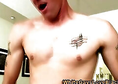 Dirty gay gangster blows his load